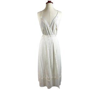 NWT Storia 100% Cotton Off White Spaghetti Strap Wrap Dress with Lace - XSmall